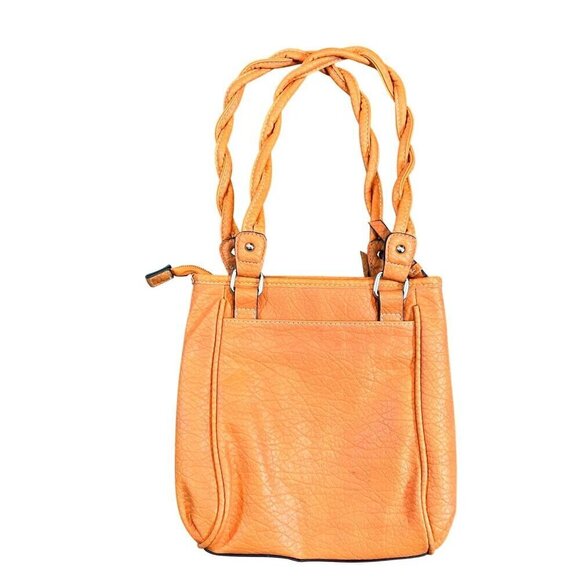 Rosetti Braided Handle Multi-pocket Orange Purse Shoulder Bag - Picture 2 of 10